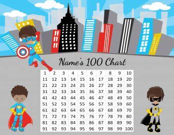 printable number chart   customizable instant