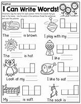 Kindergarten Words Simple Sentences Sentence Writing Worksheets Word Read Printable Write Reading Worksheet Literacy Cvc Letter Spring Language Kids Three sketch template