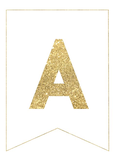 gold  printable banner letters paper trail design