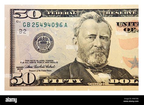 front   american  dollar bill   image  general grant stock photo alamy