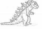 Godzilla Colorear Wonder sketch template