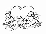 Coloring Pages Heart Flowers Hearts Drawing Roses Rose Flower Ribbons Beautiful Drawings Kids Cross Printables Easy Color Draw Getdrawings Wuppsy sketch template
