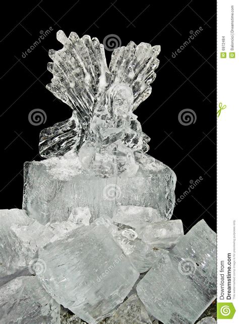 de engel van het ijs stock foto image  verfraaid vast