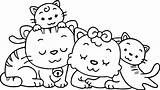 Family Coloring Cat Pages Gingerbread Printable Getcolorings Animal Color Print sketch template