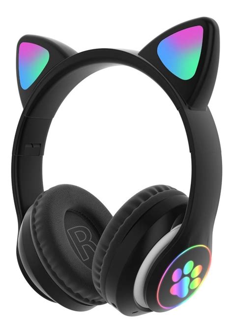 audifonos bluetooth inalambricos diadema orejas de gato led envio gratis