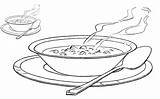 Coloring Food Soup Bowl Printable Pages sketch template