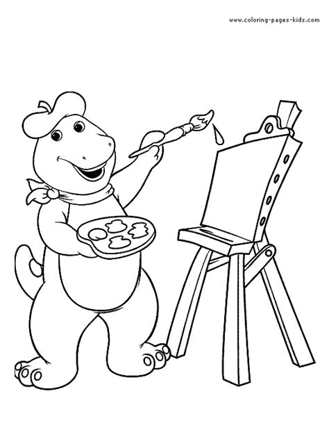 barney coloring page cartoon characters coloring pages