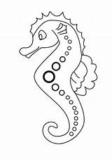 Coloring Seahorse Pages Printable Cartoon Print Sea Lovely Color Seahorses Line Kids sketch template