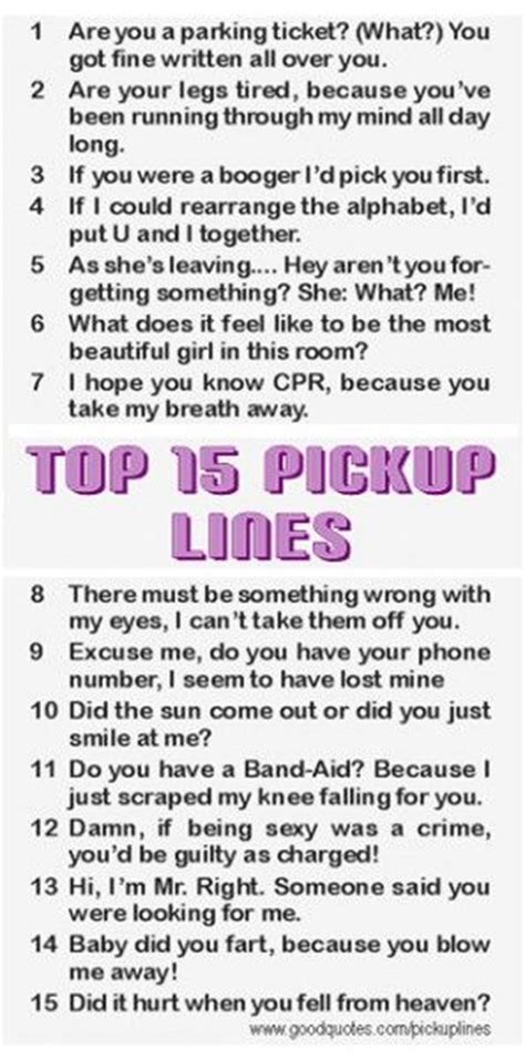 Funny Pick Up Lines That Situation Where They Resort