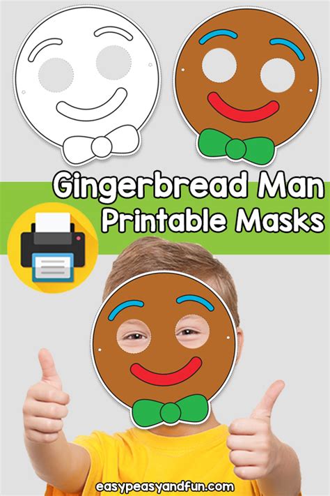 printable gingerbread man mask template easy peasy  fun membership