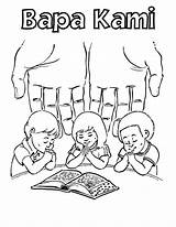 Bapa Doa Mewarnai Yesus Minggu Sekolah Prayers Menggambar Katolik sketch template