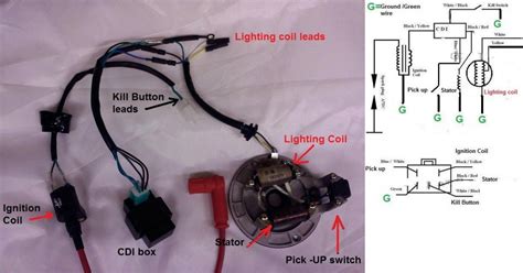 kick start pit bike wiring diagram  battery