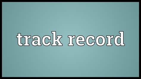 track record meaning youtube