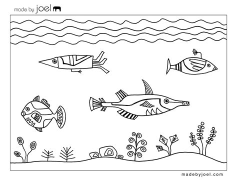 joel underwater design coloring sheet