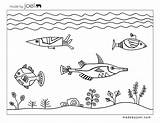Coloring Underwater Pages Fish Printable Sheet Joel Made Template Scene Kids Madebyjoel Colouring Sheets Water Ocean Designs Under Da Clip sketch template