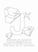 Coloring Alphabet Pages Jewel sketch template