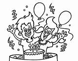 Birthday Coloring Brothers Colorear sketch template