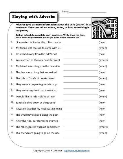 playing  adverbs adverbs worksheets  speech therapy