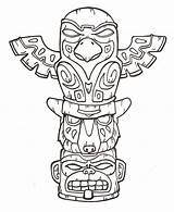 Totem Pole Coloring American Native Pages Poles Drawing Easy Craft Eagle Drawings Tattoo Template Printable Totems Animal Wolf Color Symbols sketch template