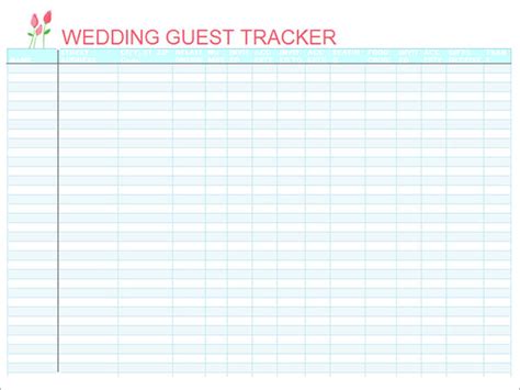 wedding guest list samples sample templates