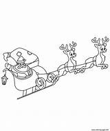 Sleigh Santa Coloring Claus Christmas His Pages Riding Kids Printable Print Color Fun sketch template