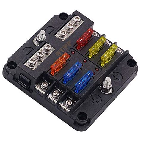 wupp  volt fuse block waterproof boat fuse panel  led warning indicator damp proof cover