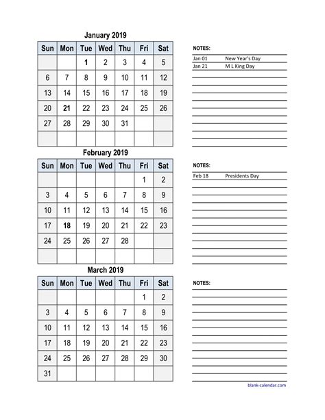 month printable calendar