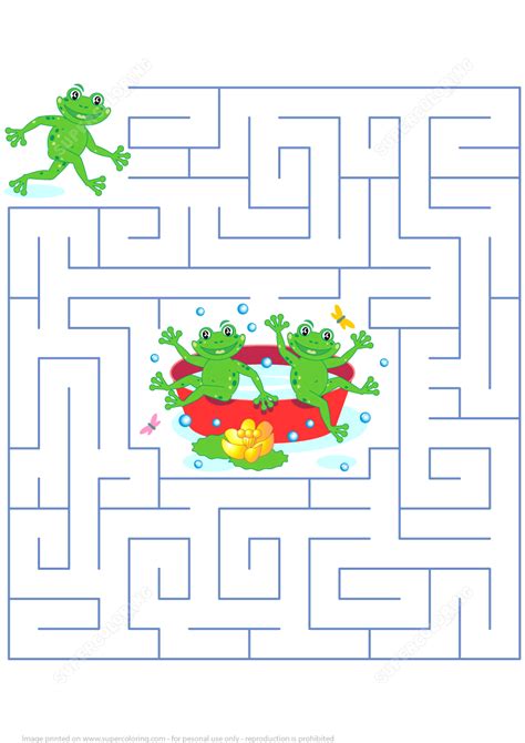 frog  join  friends labyrinth puzzle  printable