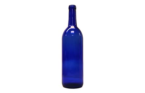 750 Ml Cobalt Blue Glass Bordeaux Wine Bottle Cork Kaufman Container