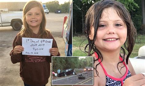 nine year old girl killed in crash minutes after taking her first day