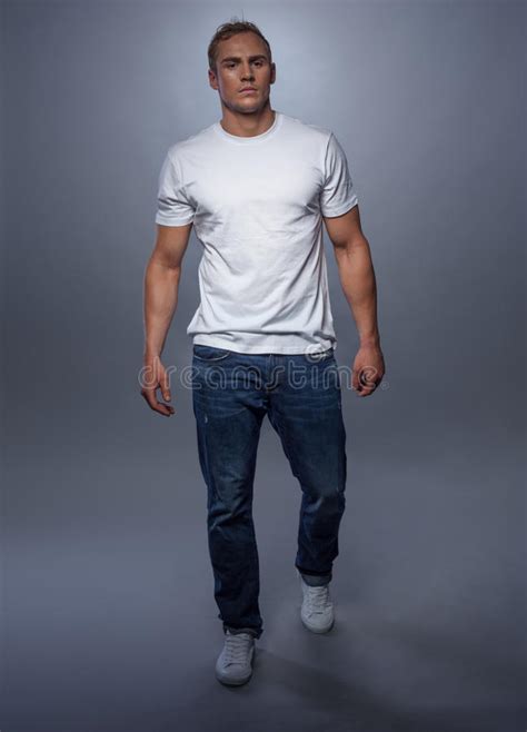 fashion model posing in jeans and white t shirt stock image image of shirt school 64528801