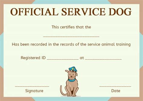 emotional support animal certificate template sunny animal wallpapers