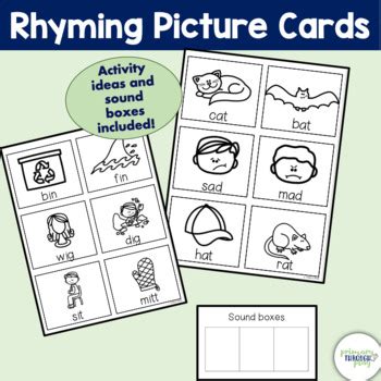rhyming picture cards   lauren lelieur teachers pay teachers