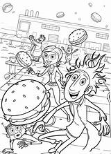 Chance Meatballs Cloudy Coloring Pages Books sketch template