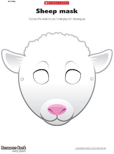 sheep mask early years teaching resource scholastic
