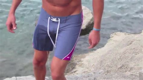 Sexy Blond Man Pees His Swim Trunks 3 Times Gay Pissing