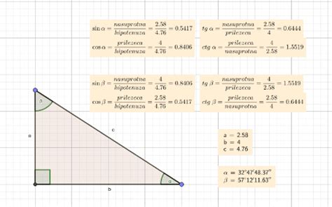 Trigonometrija Pravokutnog Trokuta – Geogebra