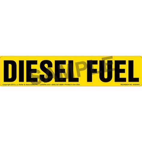diesel fuel label yellow