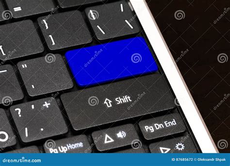 close  blank button  laptop keyboard stock photo image  view background