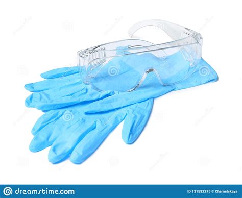 medical gloves and safety glasses stock image image of clinical help