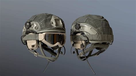 ballistic military helmet  goggles  model  albin
