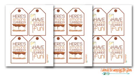 printable smore kit gift tags    mopping  floor