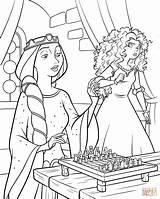 Merida Coloring Princess Pages Elinor Queen Drawing Printable Brave sketch template