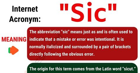 sic meaning   sic   stand  esl