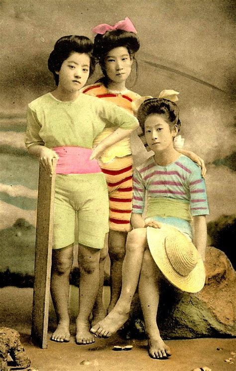 beautiful swimsuit girls geisha and maiko of japan early 20th
