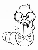 Bookworm Coloring Template Drawing Pages Getdrawings sketch template