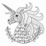 Unicorn Head Coloring Pages Getcolorings Printable Color sketch template