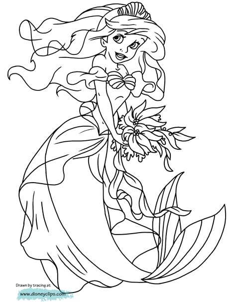 mermaid coloring pages  disneyus world  wonders
