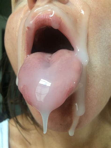 Amazing Cum Load Facial Mouth Open And Tongue Sprinky