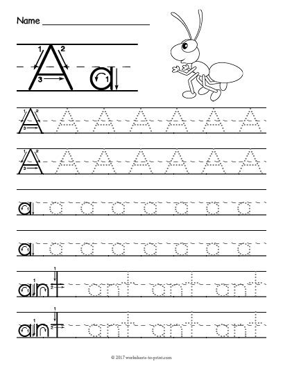 alphabet tracing worksheets  preschoolers